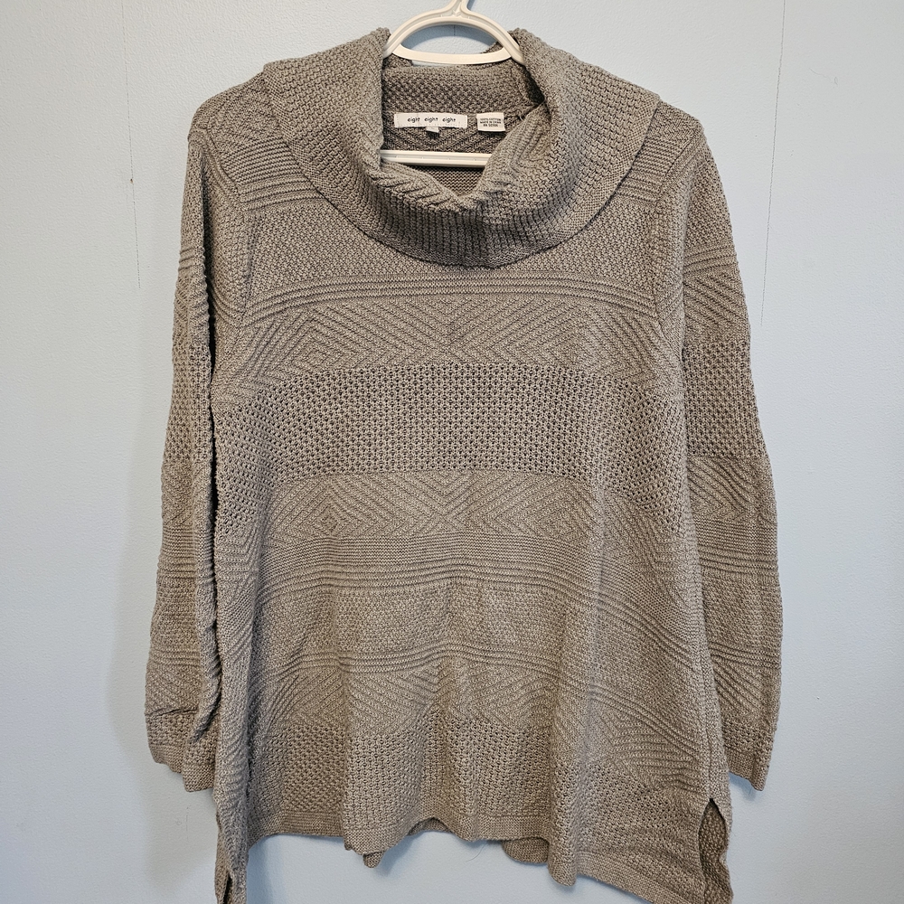 Eight Eight Eight Textured Cowl Neck Sweater